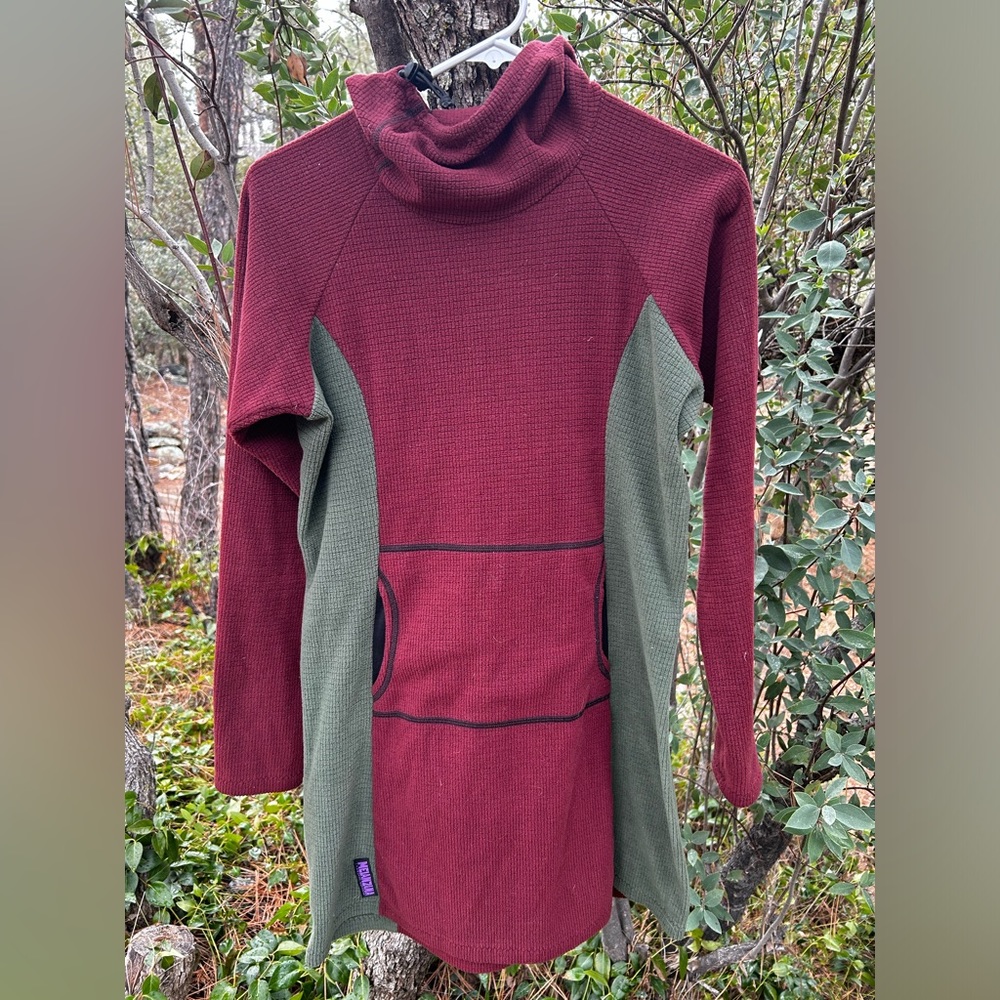 Melanzana Micro Grid Hoodie Dress Port and Thyme